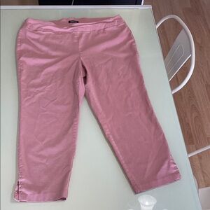 Roz & Ali Pink Capri Pants with Studded Hem